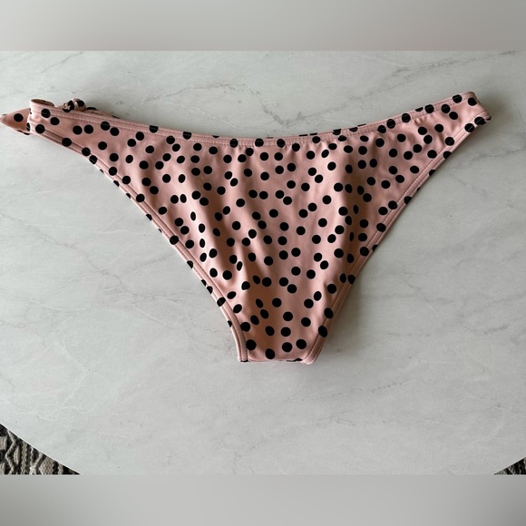 Topshop Polkadot Low Rise Bikini Bottom Pink and Black Size 12 Large - Picture 5 of 6